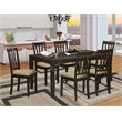 Pemberly Row 7-Piece Wood Kitchen Set with Cushion Chairs in Cappuccino