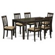Pemberly Row 7-Piece Wood Kitchen Set with Cushion Chairs in Cappuccino