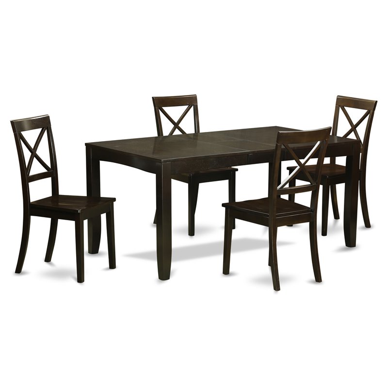 Pemberly Row 5-Piece Wood Dining Table Set with Cappuccino Finish