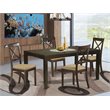 Pemberly Row 5-Piece Rubberwood Butterfly Leaf Dining Set in Cappuccino