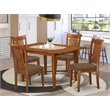 Pemberly Row 5-Piece Wood Dining Table and Chairs in Saddle Brown