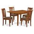 Pemberly Row 5-Piece Wood Dining Table and Chairs in Saddle Brown