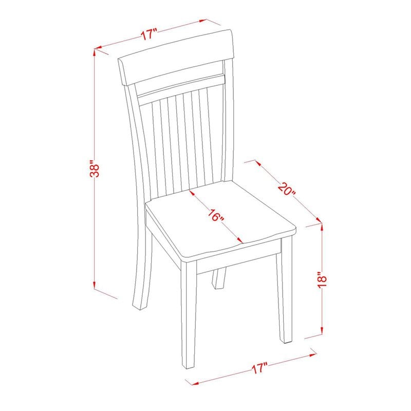 Pemberly Row 5-Piece Wood Dinette Table Set with Leaf in Mahogany