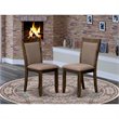 Pemberly Row Wood Dining Chair Set in Jacobean and Coffee (Set of 2)