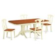 Pemberly Row 5-Piece Wood Dinette Set in Buttermilk and Cherry