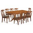 Pemberly Row 9-Piece Wood Dining Set with Butterfly Leaf in Saddle Brown