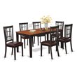 Pemberly Row 7-Piece Dining Set with Faux Leather Seats in Black/Cherry