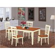 Pemberly Row 5-Piece Dining Set with Wood Seat Chairs in Cherry/Buttermilk