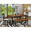 Pemberly Row 5-Piece Wood Dining Set with Cushioned Seating in Cherry/Black
