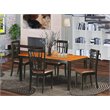 Pemberly Row 5-Piece Dining Set with Faux Leather Chairs in Black/Cherry