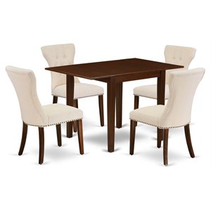 Pemberly Row 5-Piece Wood Dining Table Set in Mahogany Finish