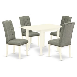 Pemberly Row 5-Piece Wood Dinette Set with Linen White Finish