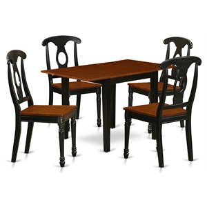 Pemberly Row 5-Piece Dining Set with Cherry Top and Napoleon Back Chairs