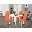 Pemberly Row 5-Piece Wood Dining Room Set in Pink Flamingo PU Leather