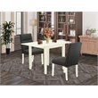 Pemberly Row 3-Piece Wood Dining Set in White and Dark Gotham Gray