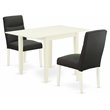 Pemberly Row 3-Piece Wood Dining Set in White and Dark Gotham Gray