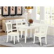 Pemberly Row 5-Piece Wood Dining Set with Upholstered Chairs in Linen White
