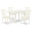 Pemberly Row 5-Piece Wood Dining Set with Upholstered Chairs in Linen White