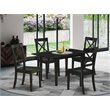 Pemberly Row 5-Piece Wood Dining Set with X-Back Chairs in Black Finish