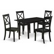 Pemberly Row 5-Piece Wood Dining Set with X-Back Chairs in Black Finish