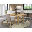 Pemberly Row 3-Piece Oak Wood Dining Set with Dark Khaki Chairs
