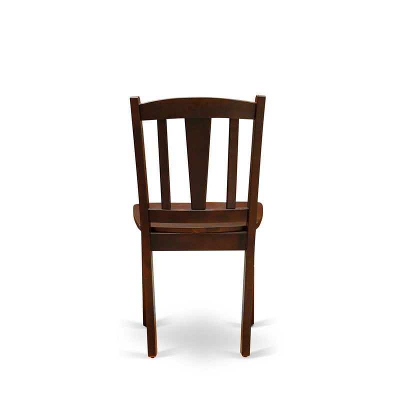 Pemberly Row 5-Piece Mahogany Dining Set with Slatted Chairs and Wood Seats