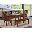 Pemberly Row 5-Piece Wood Dining Set with Faux Leather Seats in Mahogany