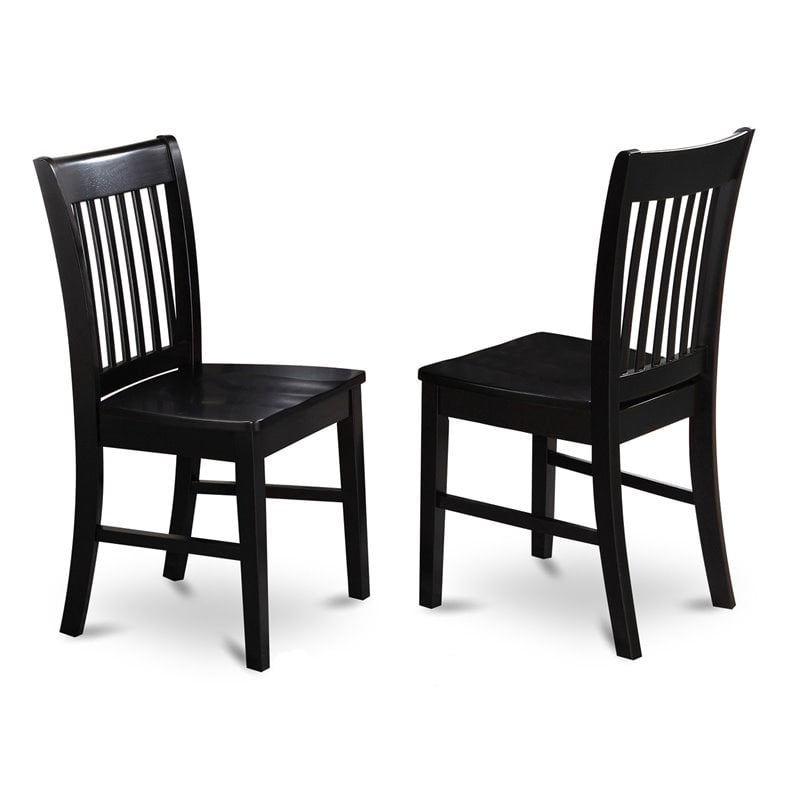 Pemberly Row 5-Piece Traditional Dining Set with Wood Chairs in Black