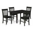Pemberly Row 5-Piece Traditional Dining Set with Wood Chairs in Black