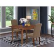 Pemberly Row 3-Piece Wood Dining Set in Mahogany and Dark Coffee