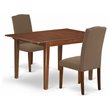 Pemberly Row 3-Piece Wood Dining Set in Mahogany and Dark Coffee
