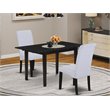 Pemberly Row 3-Piece Wood Dining Set in Black and Gray Upholstery