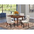 Pemberly Row 5-Piece Wood Dining Set with Butterfly Leaf in Mahogany Finish