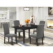 Pemberly Row 5-Piece Wood Dining Set with Upholstered Chairs in Black