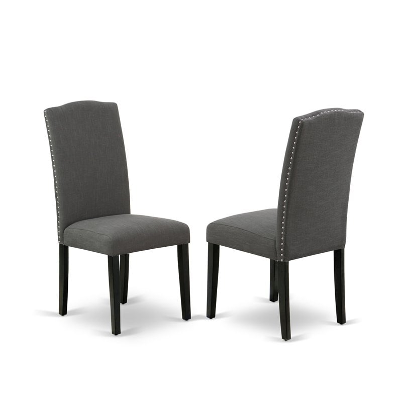 Pemberly Row 5-Piece Wood Dining Set with Upholstered Chairs in Black