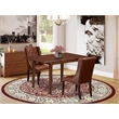 Pemberly Row 3-Piece Wood Dining Set with Butterfly Leaf in Mahogany/Brown