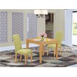 Pemberly Row 3-Piece Square Dining Set with Parson Chairs in Oak