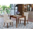 Pemberly Row 3-Piece Wood Dining Set in Mahogany and Doeskin Finish