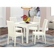 Pemberly Row 5-Piece Wood Dining Set with Cushioned Chairs in White