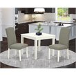Pemberly Row 3-Piece Wood Dining Set in Linen White and Dark Shitake