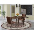 Pemberly Row 3-Piece Modern Wood Dining Set in Brown and Mahogany