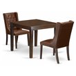 Pemberly Row 3-Piece Modern Wood Dining Set in Brown and Mahogany