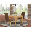 Pemberly Row 3-Piece Wood Dining Set in Oak and Dark Coffee Finish