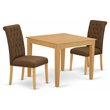 Pemberly Row 3-Piece Wood Dining Set in Oak and Dark Coffee Finish