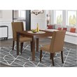 Pemberly Row 3-Piece Wood Dining Set in Mahogany and Brown Beige