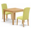 Pemberly Row 3-Piece Wood Dining Set with Oak Finish and Limelight Chairs