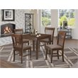 Pemberly Row 5-Piece Wood Dining Set with Fabric Seats in Mahogany