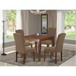 Pemberly Row 5-Piece Wood Dining Set in Mahogany and Dark Coffee