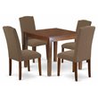 Pemberly Row 5-Piece Wood Dining Set in Mahogany and Dark Coffee