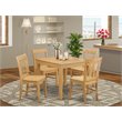 Pemberly Row 5-Piece Wood Dining Set in Oak with Solid Wood Chairs